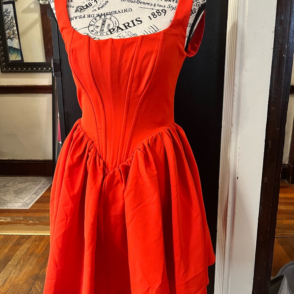 Showpo Vibrant Red Sculpted Fit-and-Flare Prom Dress